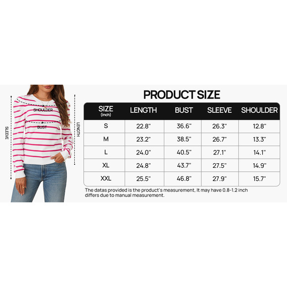 Womens Medium Long Puff Sleeve Crew Neck Shirt - Picture 5 of 5